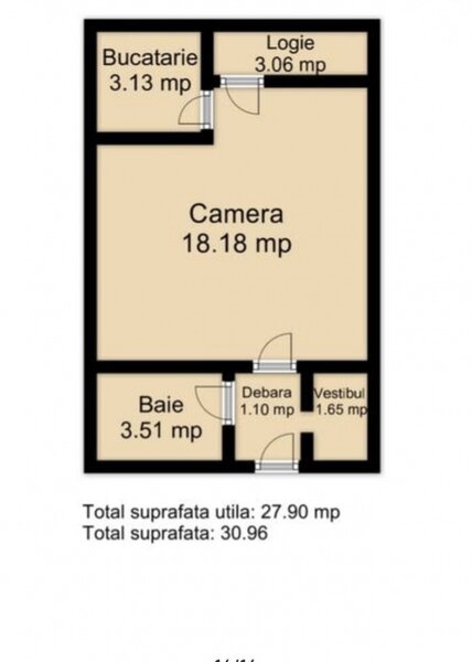 Garsoniera 31 mp, Drumul Taberei, metrou Favorit, 349 euro